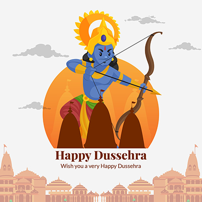 Template banner for the happy dussehra