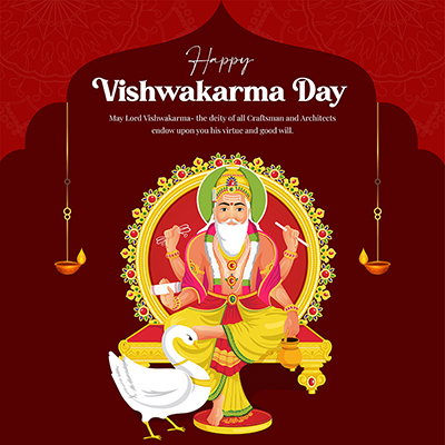 Template banner of a happy vishwakarma day