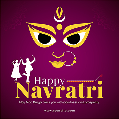 Template banner of happy navratri