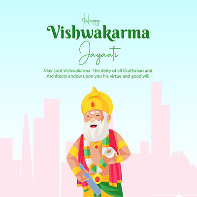 Template banner of happy vishwakarma jayanti