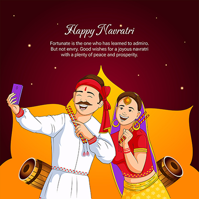 Template banner of the happy navratri