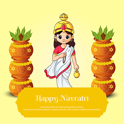 Template banner of the happy navratri event