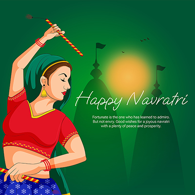 Template banner of the happy navratri festival