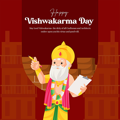 Template banner of the happy vishwakarma day