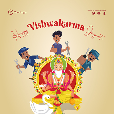 Template banner of the happy vishwakarma jayanti