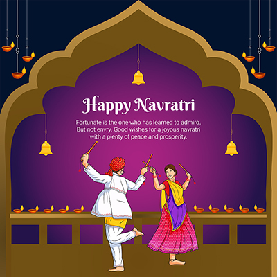 Template banner with a happy navratri
