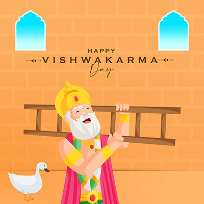 Template banner with happy vishwakarma day