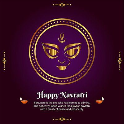 Template banner with the happy navratri