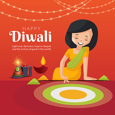 Banner of a happy diwali template