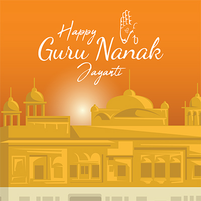 Banner of a happy guru nanak jayanti template
