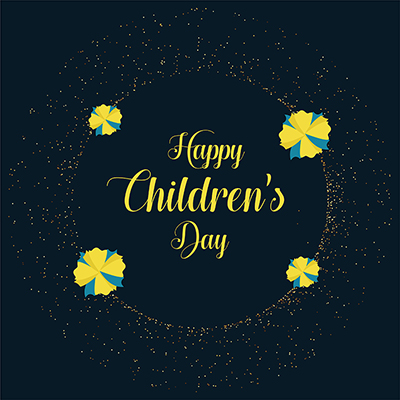 Banner of happy childrens day template design