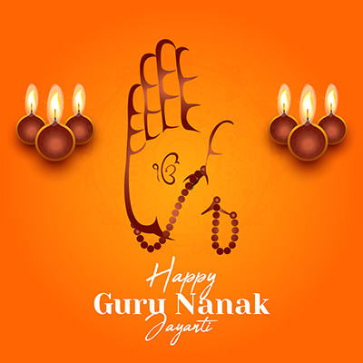 Banner of happy guru nanak jayanti template