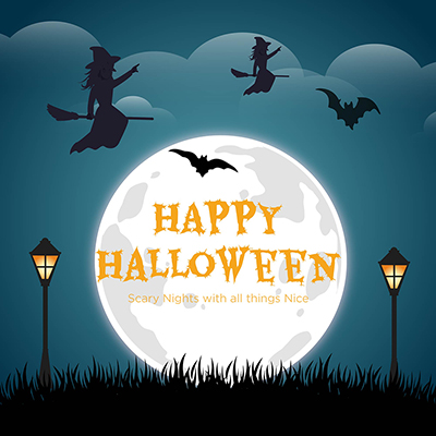Banner template for a happy halloween day