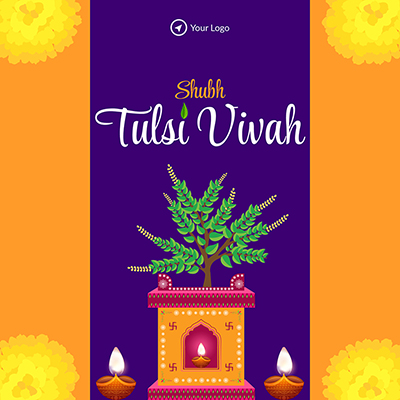 Banner template for a shubh tulsi vivah