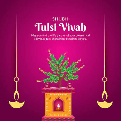 Banner template for shubh tulsi vivah