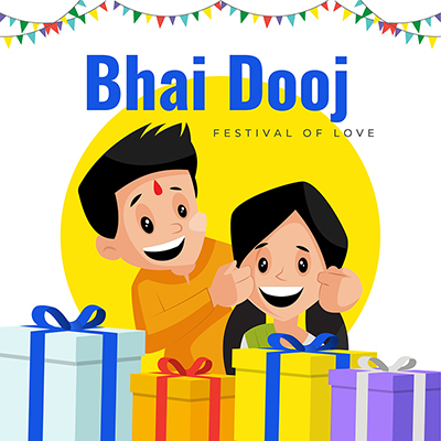Banner template of a bhai dooj event
