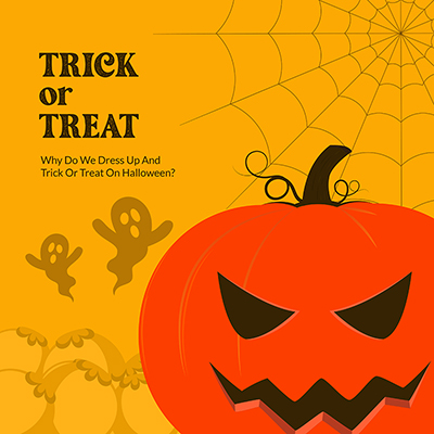 Banner template of a halloween trick or treat event