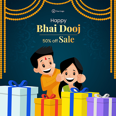 Banner template of happy bhai dooj sale offer