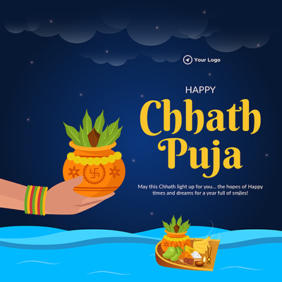 Banner template of the happy chhath puja