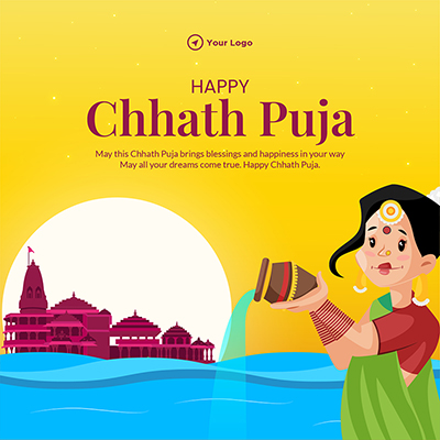 Banner template of the happy chhath puja day