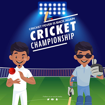 Banner template with a cricket championship