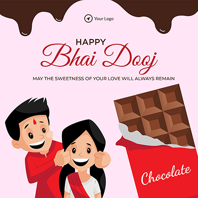 Banner template with a happy bhai dooj wishes