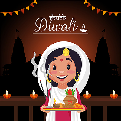Banner template with the shubh diwali