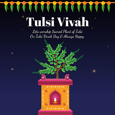 Banner template with the tulsi vivah