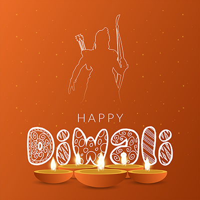 Banner with the happy diwali event on template