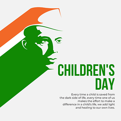 Childrens day flat banner template