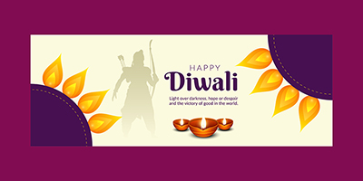 Cover template of happy diwali festival
