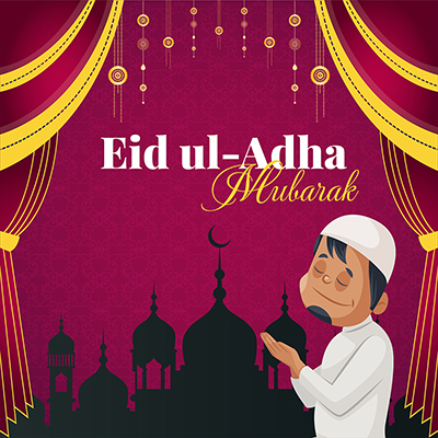 Festival of eid ul adha on the banner template