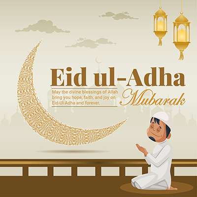 Festival of eid ul adha with banner template
