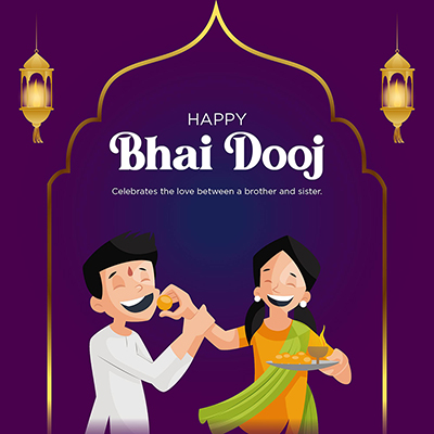 Happy bhai dooj wishes banner template