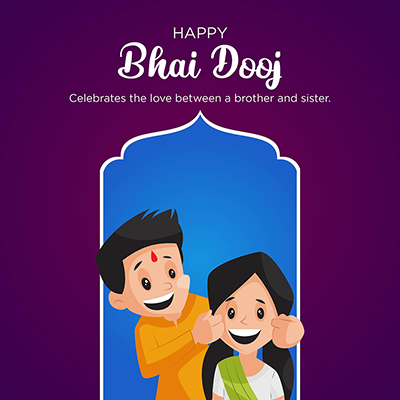 Happy bhai dooj wishes on a banner template