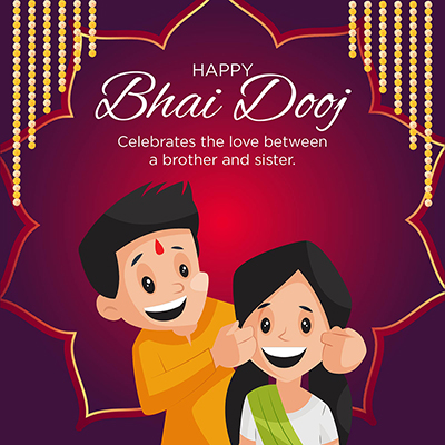 Happy bhai dooj wishes on the banner template