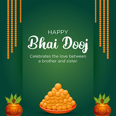 Happy bhai dooj wishes with banner template