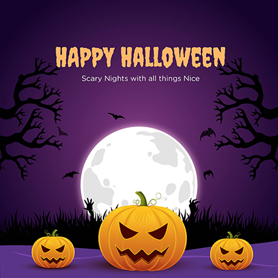 Happy halloween day with the banner template