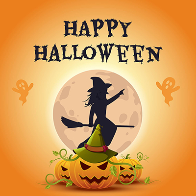 Happy halloween design banner template