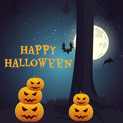 Happy halloween design on a banner template