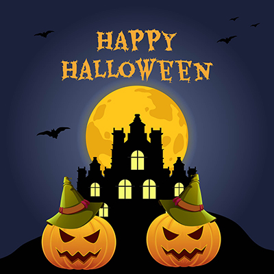 Happy halloween design with a banner template