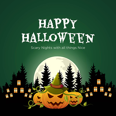 Happy halloween event on banner template
