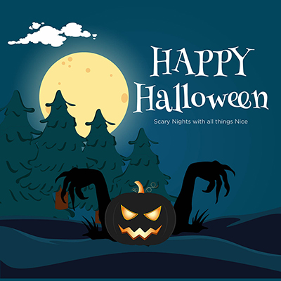 Happy halloween event with a banner template