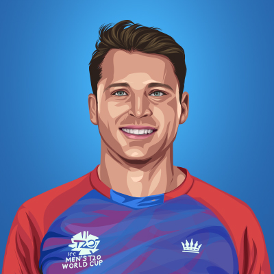 Jos Buttler English Cricketer Of England Vector Illustration