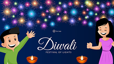 Landscape template of diwali festival of lights