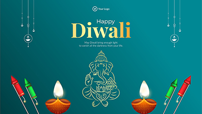Landscape template of happy diwali
