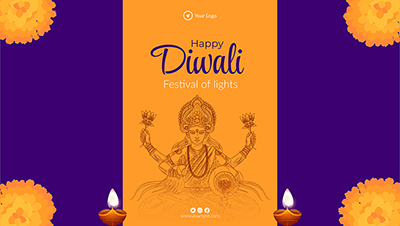 Landscape template of the happy diwali