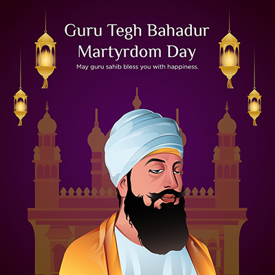 Martyrdom day of guru tegh bahadur with template banner