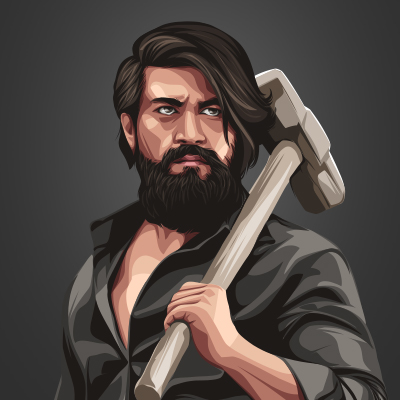 Naveen Kumar Gowda Indian Actor Vector Portrait Illustration