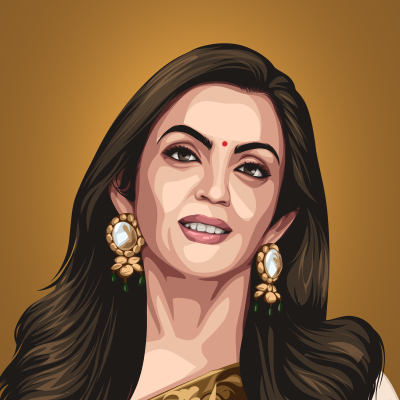 Nita Ambani Business Person Vector Portrait Illustration